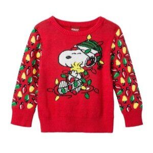 Peanuts Infant Christmas Sweater NB Months Featuring Snoopy & Woodstock Holiday